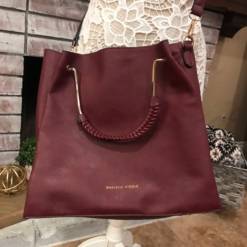 Danielle Nicole Leather Burgundy Bag - image 1